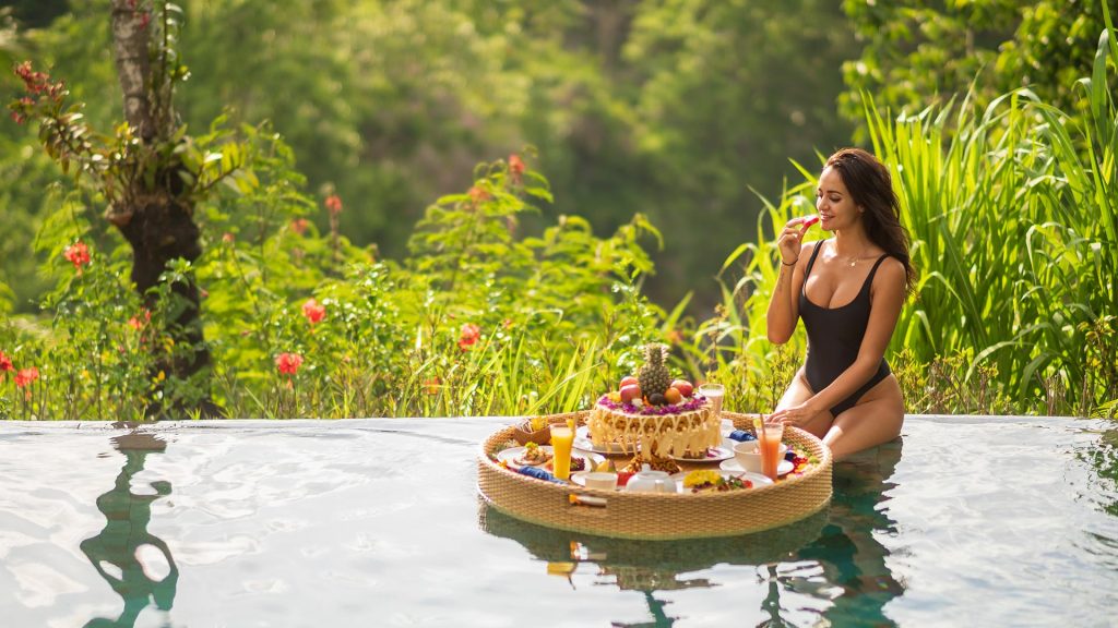 Guest Enjoy Floating Breakfast Ubud by Kailasha Restaurant, Bali