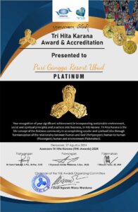 Tri Hita Karara Award and Accreditation 2024 presented to Puri Gangga Resort Ubud