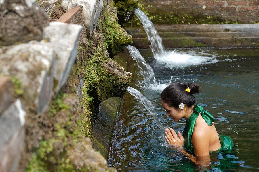 Balinese Purification Ritual at Holy Spring Water
